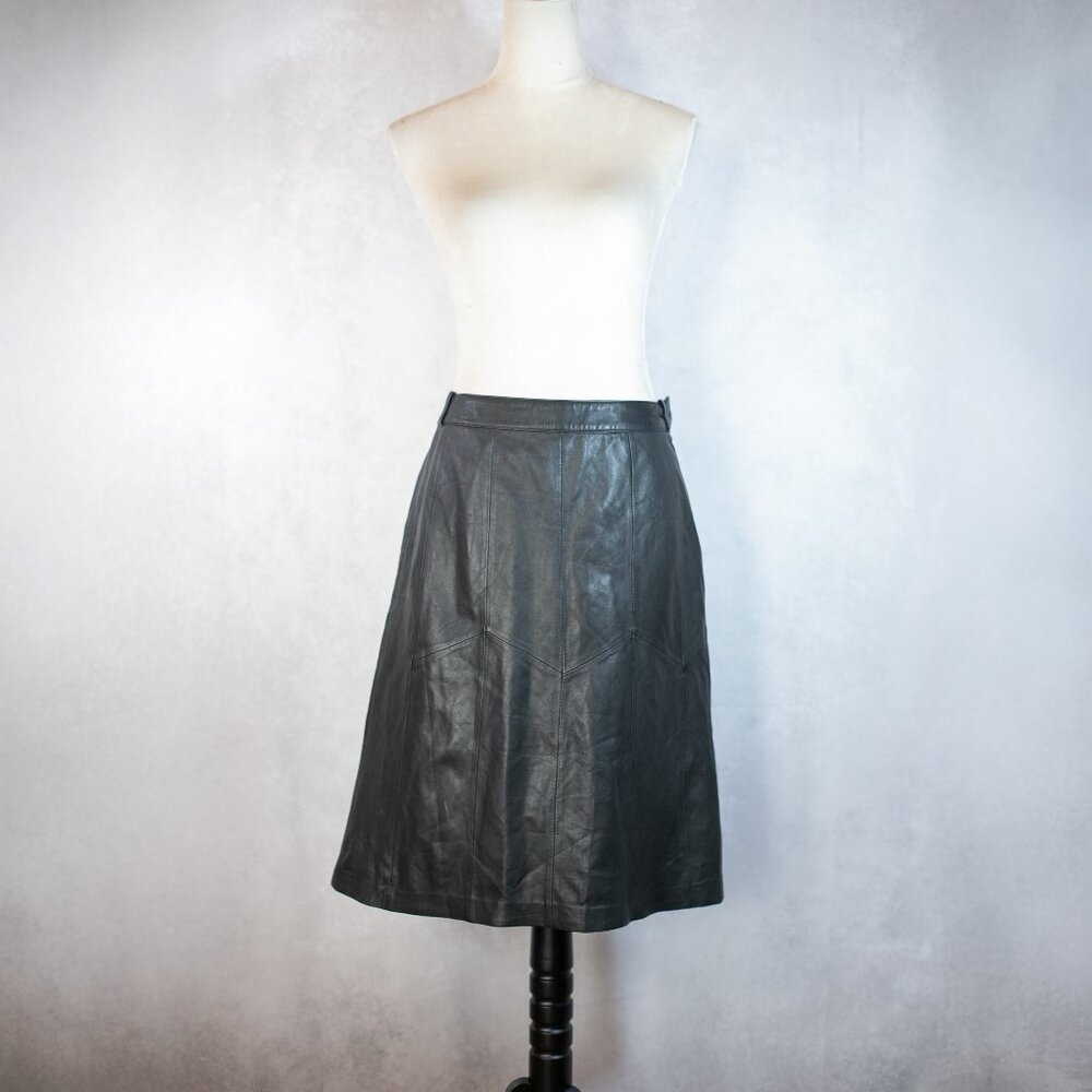 Isaac Mizrahi By Target Vintage Soft Leather Skirt Black Size 10